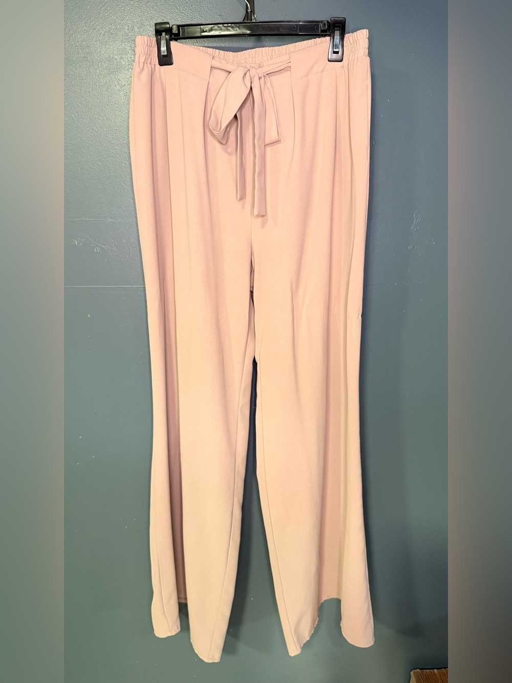 eesome Blush Pink Wide-Leg Tie-Waist Pants